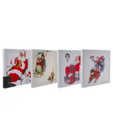 Northlight Norman Rockwell Classic Christmas Scene Canvas Prints, Set of 4
