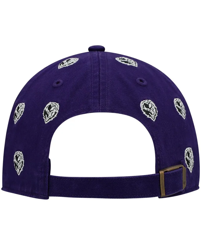 Women's Purple Baltimore Ravens Confetti Clean Up Head Logo Adjustable Hat