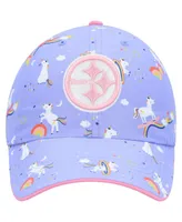 Girls Preschool '47 Purple Pittsburgh Steelers Unicorn Clean Up Adjustable Hat