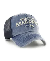 Men's '47 College Navy Seattle Seahawks Drumlin Trucker Clean Up Snapback Hat