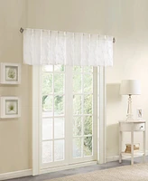Madison Park Gemma Sheer Embroidered Rod pocket top finish Window Valance for Bedroom and kitchen, 18 inch valances for windows for Living Room, Width