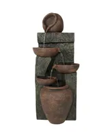 Sunnydaze Decor Cascading Earthware Pottery Stream Water Fountain - 39 in