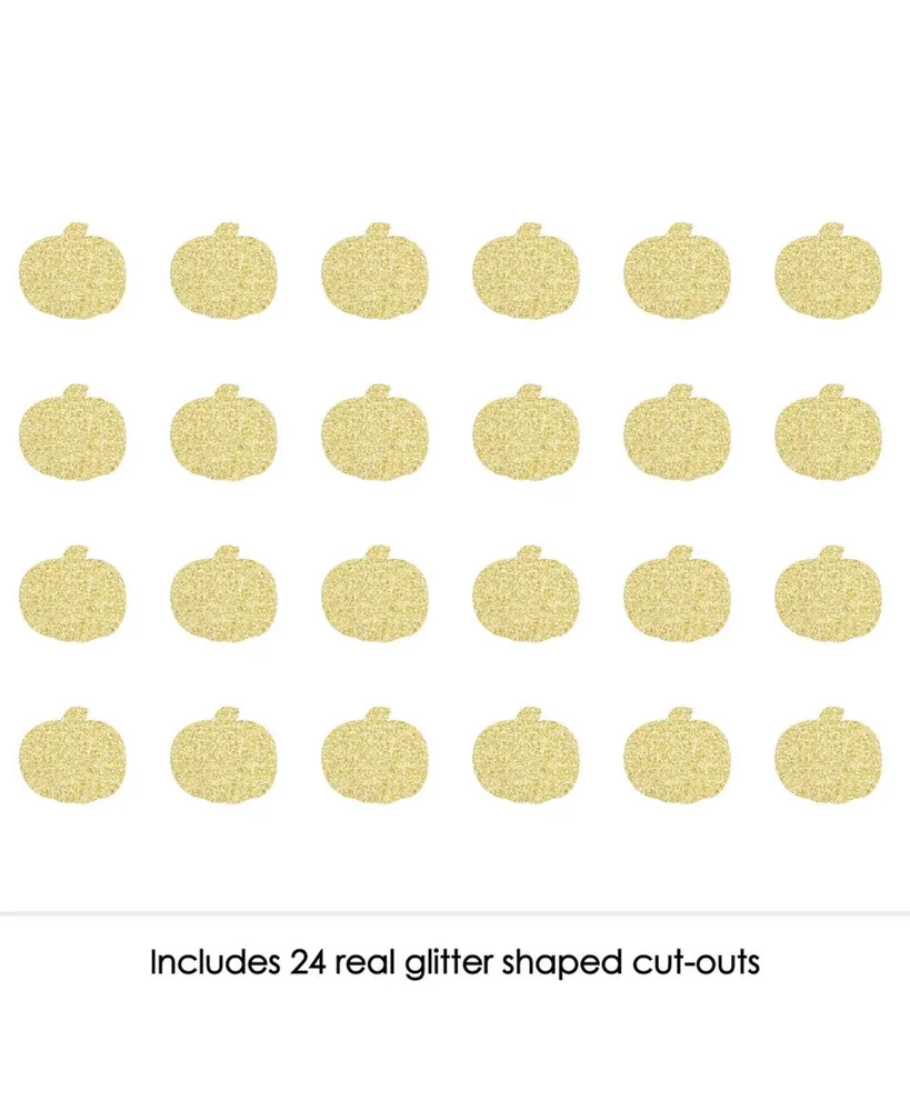 Big Dot of Happiness Gold Glitter Pumpkin - No-Mess Real Gold Glitter Cut-Outs - Party Confetti 24 Ct