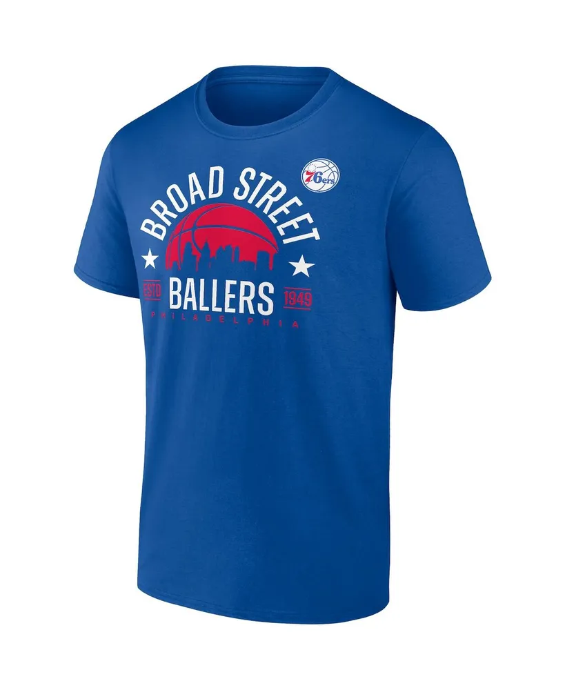 Men's Fanatics Royal Philadelphia 76ers Broad Street Ballers Hometown Collection T-shirt