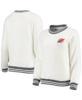 Women's Concepts Sport Cream and Charcoal New Jersey Devils Granite Sherpa Pullover Sweatshirt