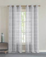 Dainty Home Lurex Stripe Window Panel Set, 76" x 84"