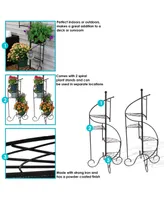 4-Tier Metal Iron Plant Stand, Spiral Staircase Design, Set of 2, 56-Inch