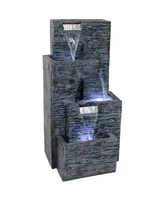 Sunnydaze Decor Cascading Tower Contemporary Fountain with Led Lights - 32 in