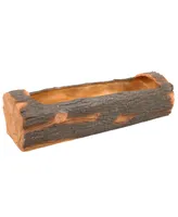 Sunnydaze Decor 35 in Polyresin Rustic Outdoor Raised Log Flower Pot Planter