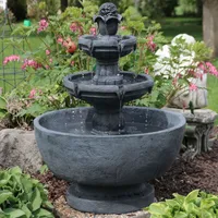 Sunnydaze Decor Budding Fruition Polyresin Outdoor 3-Tier Water Fountain