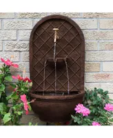 Sunnydaze Decor Messina Polystone Outdoor Solar Wall Fountain