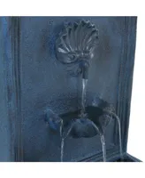 Sunnydaze Decor Seaside Polystone Outdoor Solar Wall Fountain - Lead