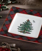 Spode Christmas Tree Tartan Square Platter