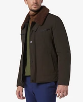 Marc New York Men's Randall Insulated Waxed Cotton Aviator Jacket with Fleece Collar