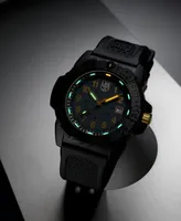 Luminox Men's Swiss Navy Seal Military Dive Gold Black Rubber Strap Watch 45mm