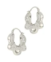 Sterling Forever Cubic Zirconia Tari Hoop Earrings