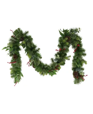 Puleo Decorated Christmas Garland with 180 Tips, 9' x 10"
