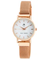 Rae Dunn Women's Tara Rose Gold-Tone Alloy Mesh Bracelet Watch 29mm - Rose Gold