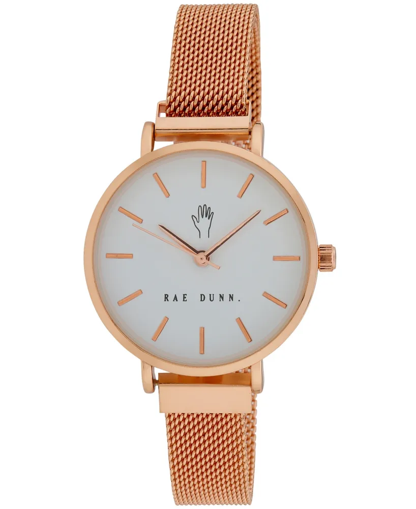 Rae Dunn Women's Robin -Tone Alloy Mesh Bracelet Watch 33mm