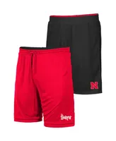 Men's Colosseum Black, Scarlet Nebraska Huskers Wiggum Reversible Shorts