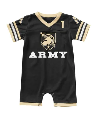 Boys and Girls Infant Colosseum Black Army Black Knights Bumpo Football Romper