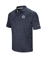 Men's Colosseum Heathered Navy Georgetown Hoyas Down Swing Raglan Polo Shirt