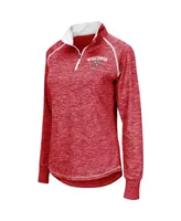 Women's Colosseum Red Wisconsin Badgers Bikram Quarter-zip Pullover Jacket