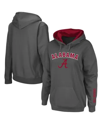 Women's Charcoal Alabama Crimson Tide Arch and Logo 1 Pullover Hoodie