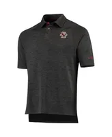 Men's Colosseum Heathered Black Boston College Eagles Down Swing Polo Shirt