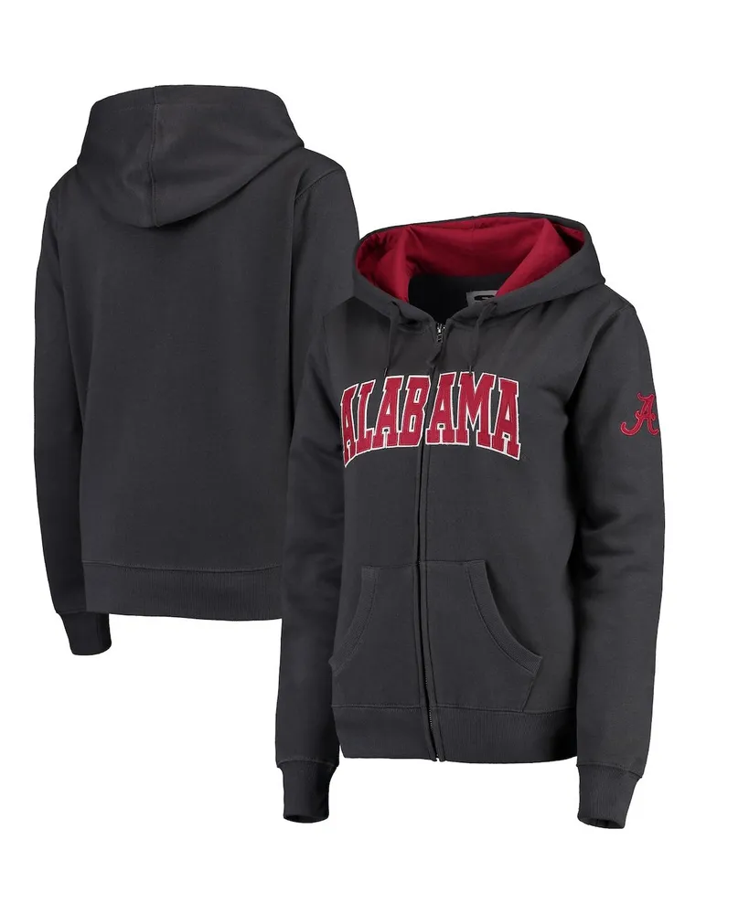 Women's Stadium Athletic Charcoal Alabama Crimson Tide Arched Name Full-zip Hoodie