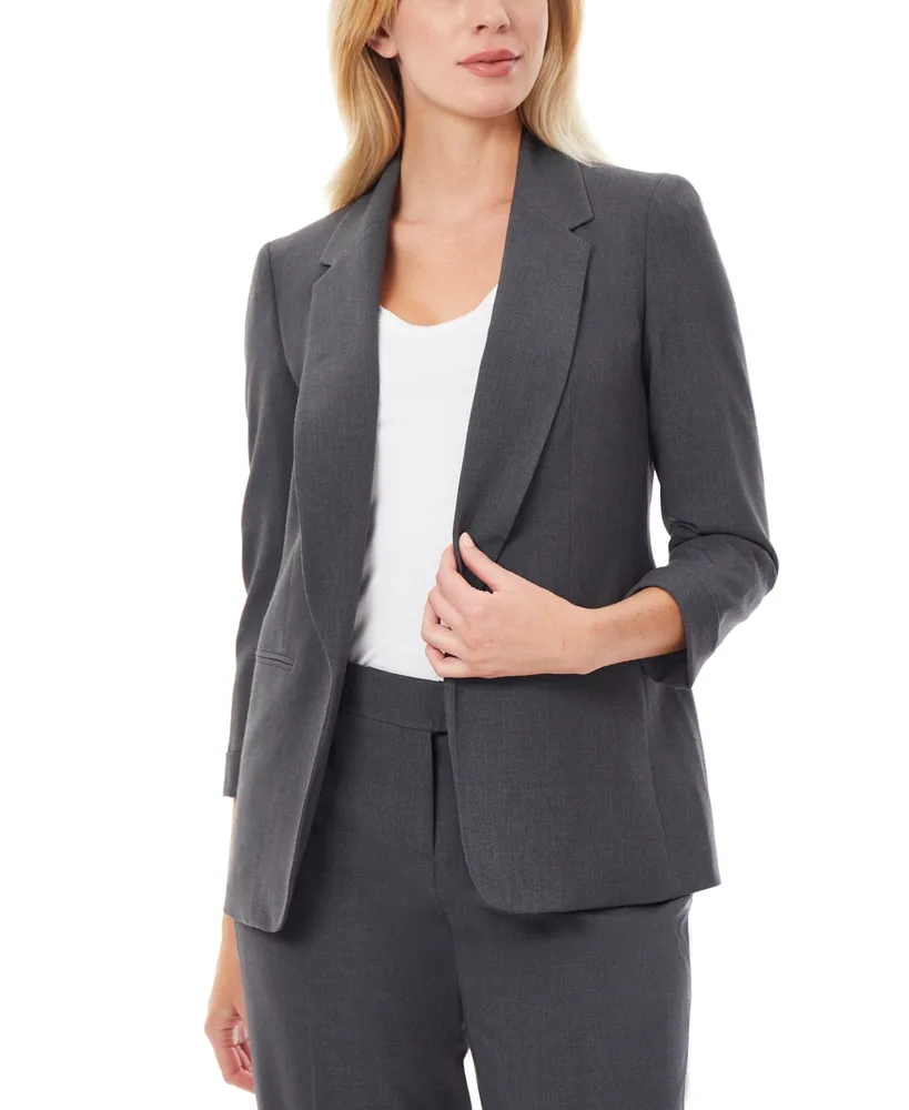 Jones New York Women's Notched Collar Jacket with Rolled Sleeves