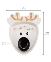 Winterberry Reindeer Figural Chip & Dip Set