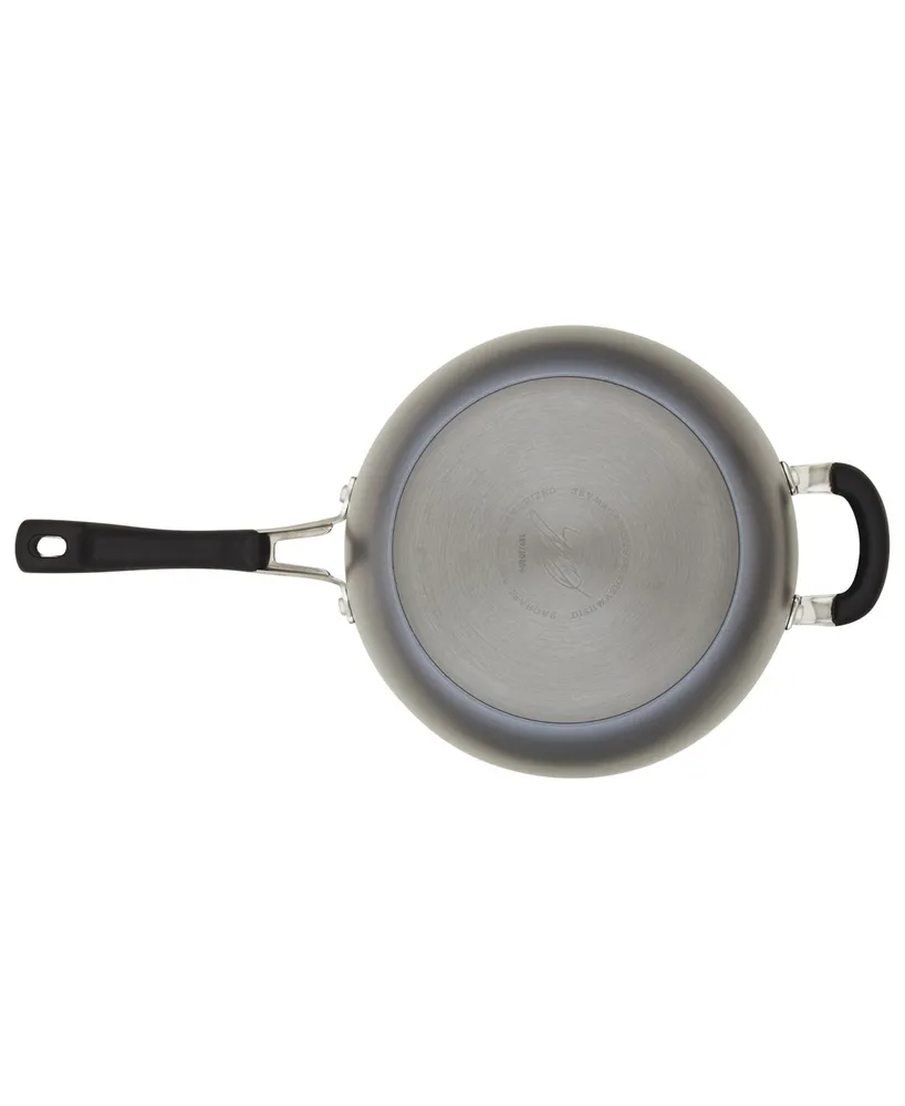 Rachael Ray Cook + Create Hard Anodized Nonstick Saucier with Lid and Helper Handle, 4.5 Quart