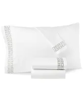 Hotel Collection Chain Links Embroidered 100% Pima Cotton 4-Pc. Sheet Set, California King, Created for Macy's