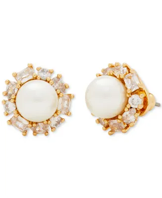 Kate Spade New York Gold-Tone Candy Shop Imitation Pearl Halo Stud Earrings