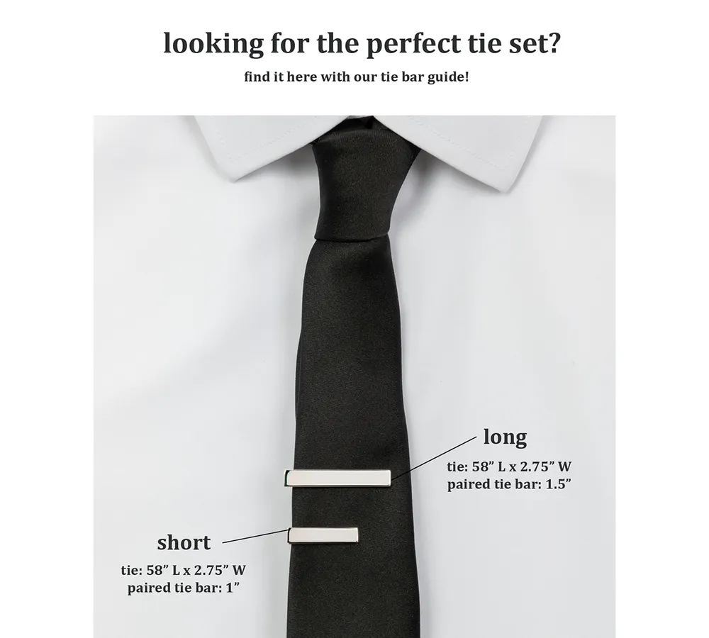 ConStruct Men's Solid Tie & 1-1/2" Tie Bar Set
