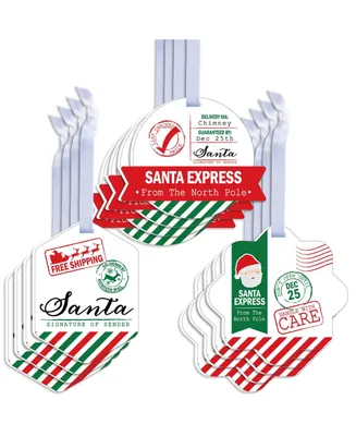 Santa's Special Delivery Assorted Hanging Christmas Favor Gift Tag Toppers 12 Ct