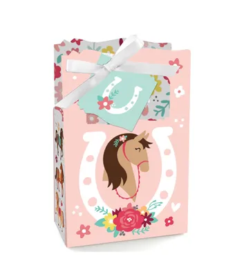 Big Dot of Happiness Run Wild Horses - Pony Birthday Party Favor Boxes - Set of 12