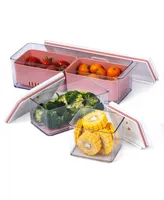 Stackable Produce Savers, Organizer Bins, Set of 3, Pink