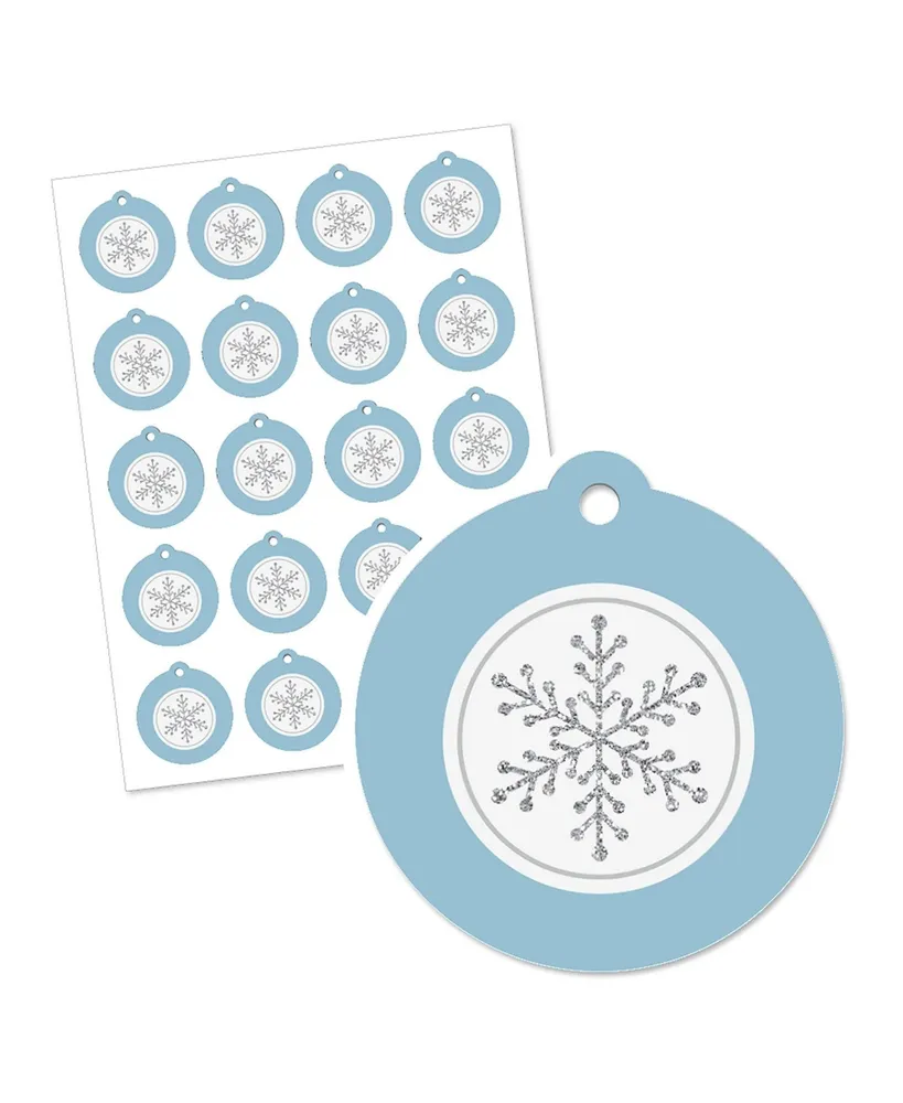 Big Dot of Happiness Winter Wonderland - Snowflake Holiday or Winter Wedding Favor Gift Tags 20 Ct