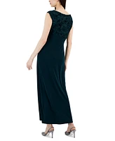 Connected Soutache Faux-Wrap Gown