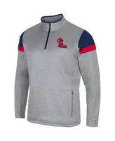 Men's Colosseum Gray Ole Miss Rebels Bingo Quarter-Zip Jacket