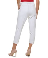 Tommy Hilfiger Women's Cropped Elastic-Back Sloane Ankle Pants