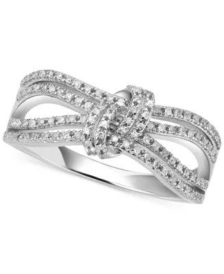 Diamond Knot Statement Ring (1/6 ct. t.w.) Sterling Silver