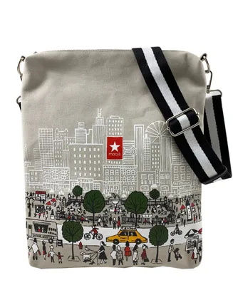 Chicago Crossbody Canvas Bag with Silver Hardware, Created for Macy's