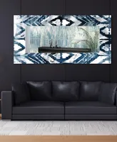 Empire Art Direct 'Extraction' Rectangular On Free Floating Printed Tempered Art Glass Beveled Mirror, 72" x 36"