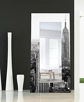 Empire Art Direct 'My N.y.' Rectangular On Free Floating Printed Tempered Art Glass Beveled Mirror, 72" x 36"
