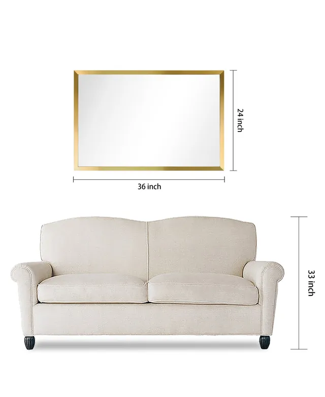 Empire Art Direct Contempo Brushed Stainless Steel Gold Rectangular Wall Mirror