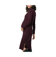 Ripe Maternity Ruby Rib Nursing Dress Maroon