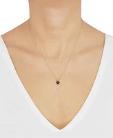 2-Pc. Set Onyx Heart Pendant Necklace & Matching Stud Earrings in 10k Gold